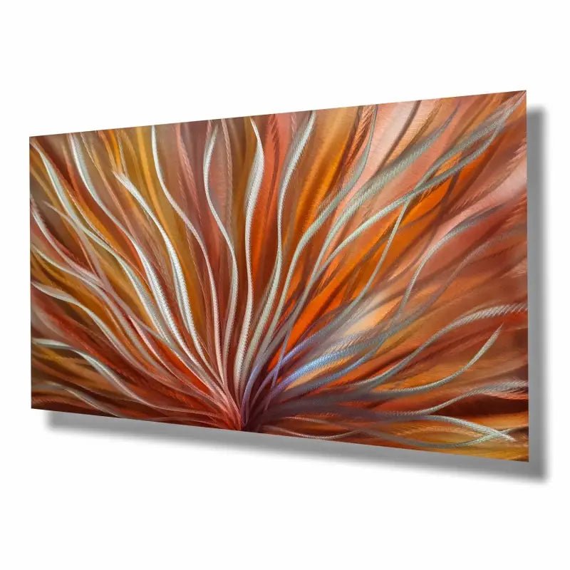 Fire Metal Wall Art Sculpture Titled Modern Flame - Modern Elements Metal Art - ME6789H