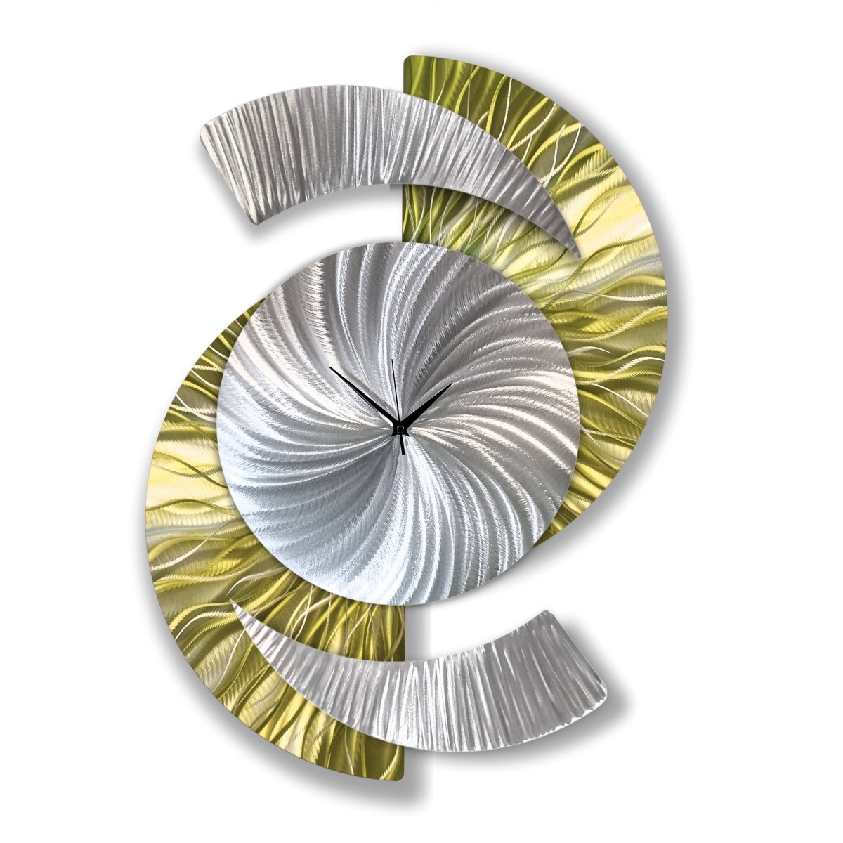 Handcrafted Modern Metal Wall Clock – Unique Abstract Design, Contemporary Decor - Modern Elements Metal Art - INV377282SX
