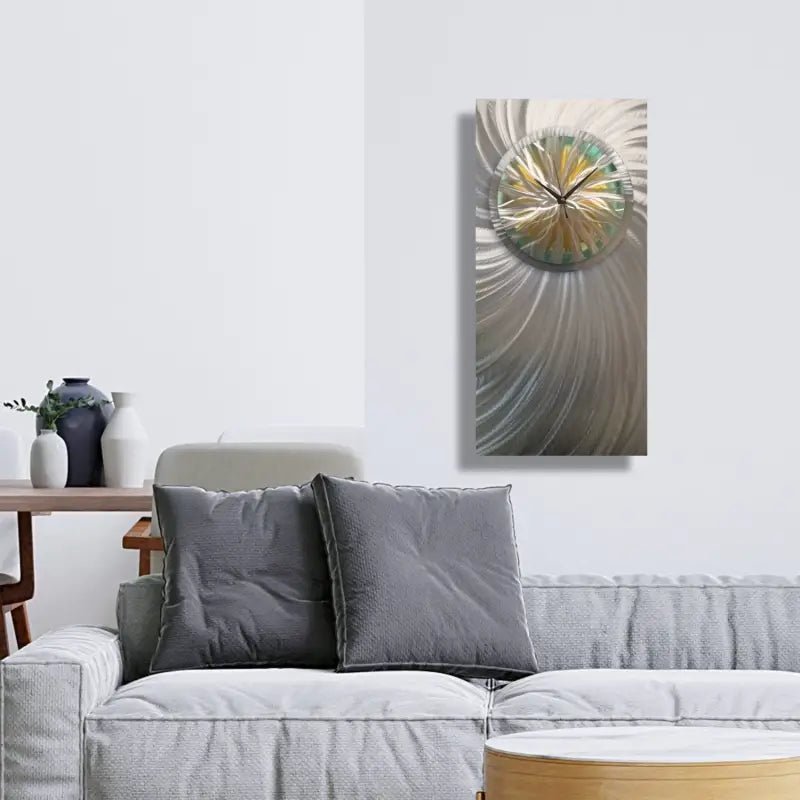 Large Flower Wall Clock - Unique Modern Metal Art for Stylish Home Décor - Modern Elements Metal Art - INV63829S