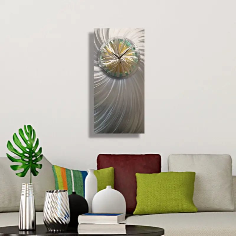 Large Flower Wall Clock - Unique Modern Metal Art for Stylish Home Décor - Modern Elements Metal Art - INV63829S