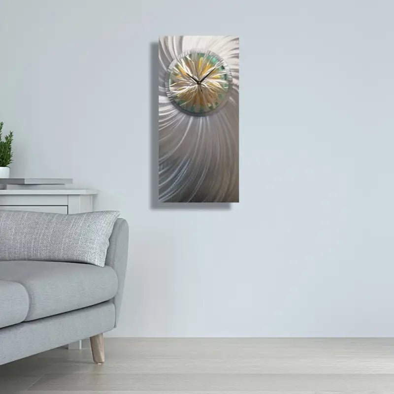 Large Flower Wall Clock - Unique Modern Metal Art for Stylish Home Décor - Modern Elements Metal Art - INV63829S