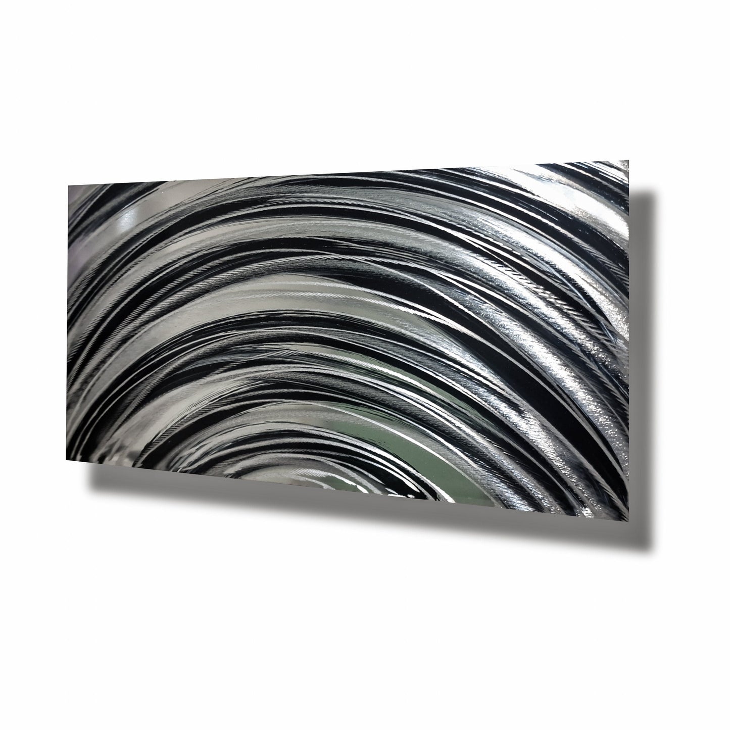 Large Metal Wall Art Sculpture Titled Dark Rainbow - Modern Elements Metal Art - MA3757BK