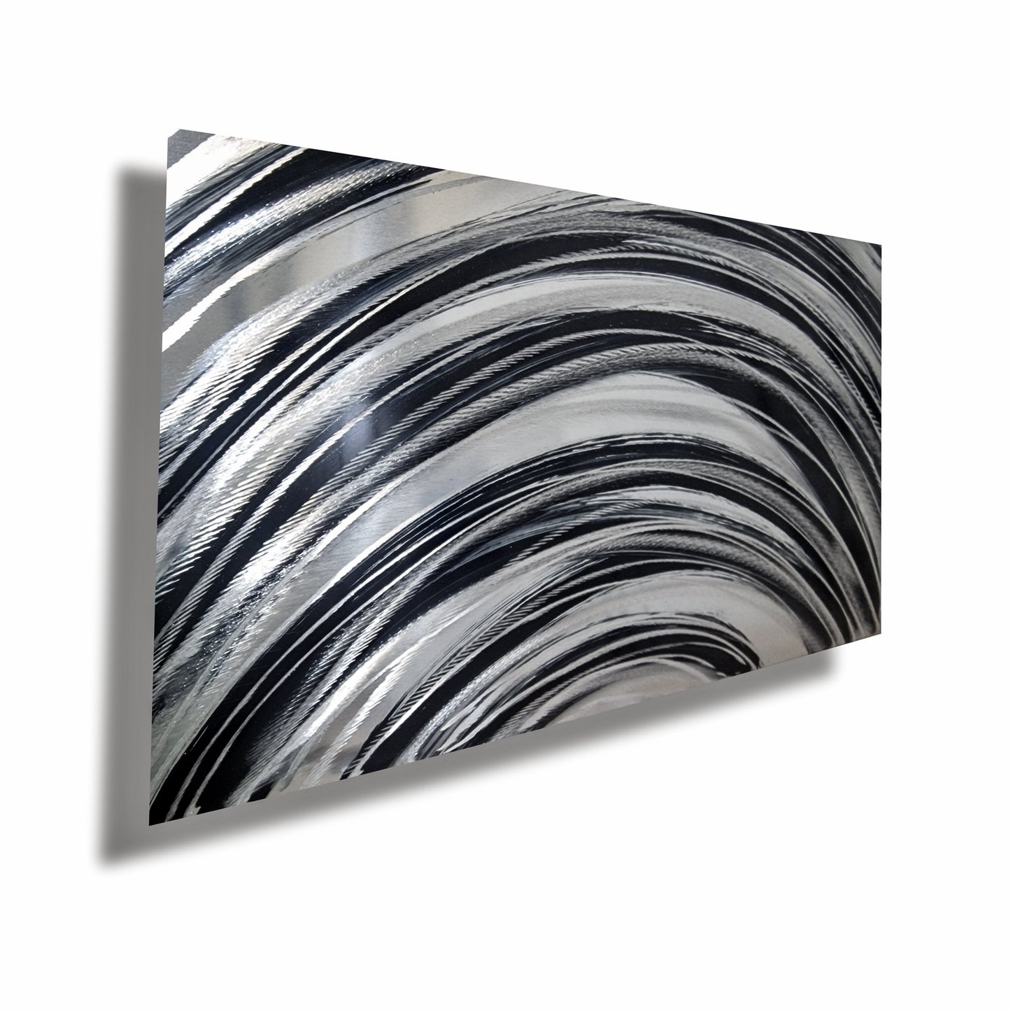 Large Metal Wall Art Sculpture Titled Dark Rainbow - Modern Elements Metal Art - MA3757BK