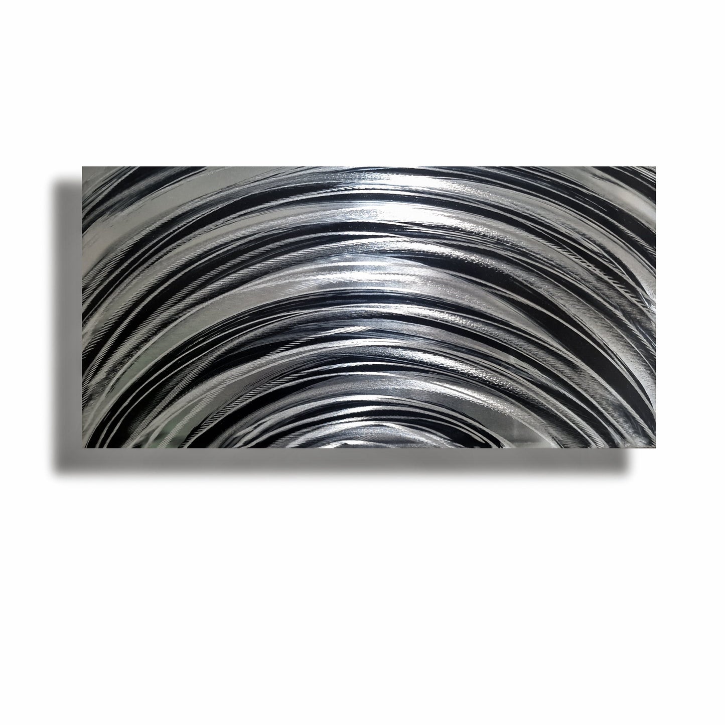 Large Metal Wall Art Sculpture Titled Dark Rainbow - Modern Elements Metal Art - MA3757BK