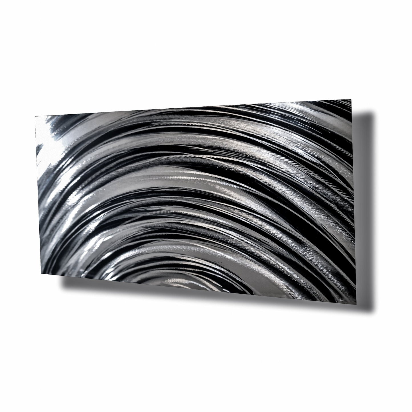Large Metal Wall Art Sculpture Titled Dark Rainbow - Modern Elements Metal Art - MA3757BK