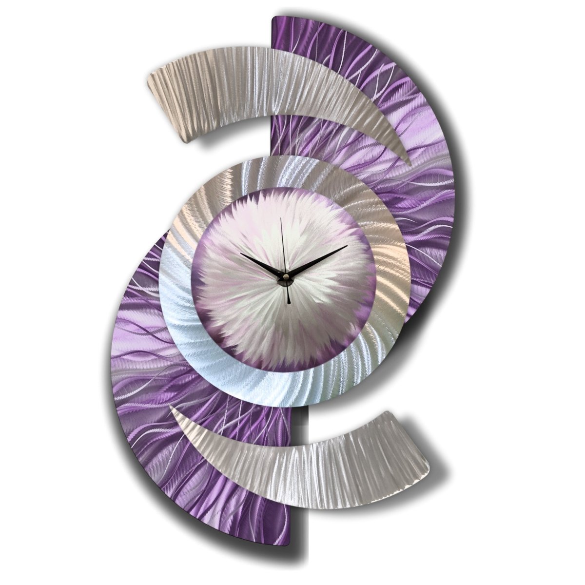 Large Modern Metal Wall Clock | Handmade Contemporary Art | Silent Non - Ticking - Modern Elements Metal Art - ME564637sc