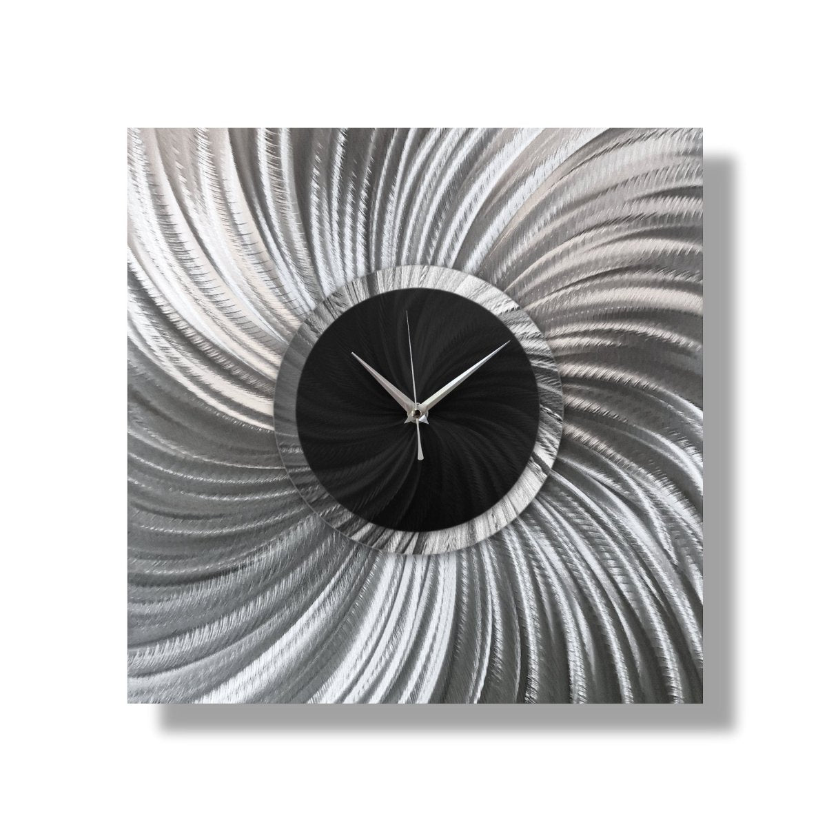Large Silent Square Wall Clock – Handmade Modern Metal & Contemporary Art - Modern Elements Metal Art - 5446347279