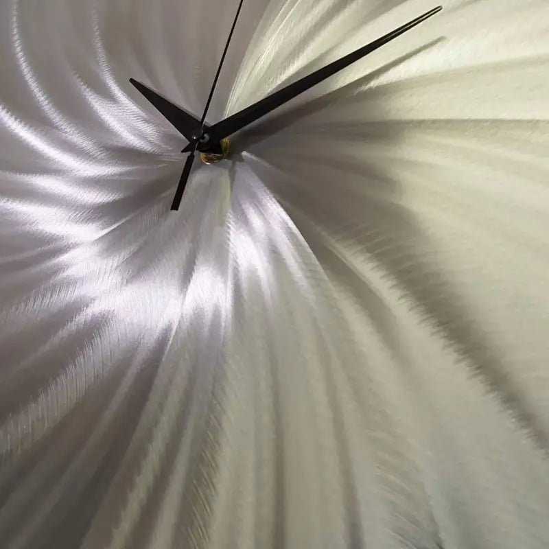 Large Silver Clock Titled "Omega V2" - Modern Elements Metal Art - ME66889