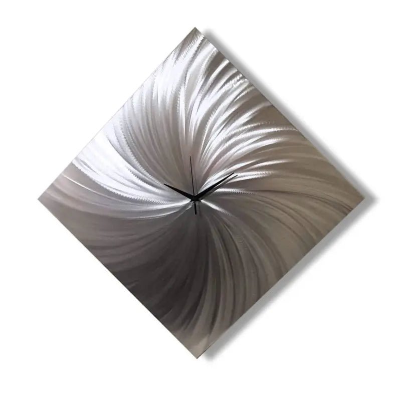 Large Silver Clock Titled "Omega V2" - Modern Elements Metal Art - ME66889