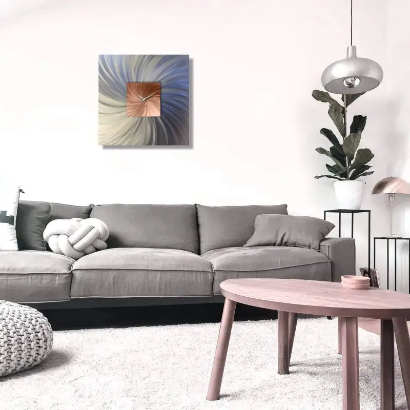 Large Square Wall Clock Titled "Paradox" - Modern Elements Metal Art - ME78788