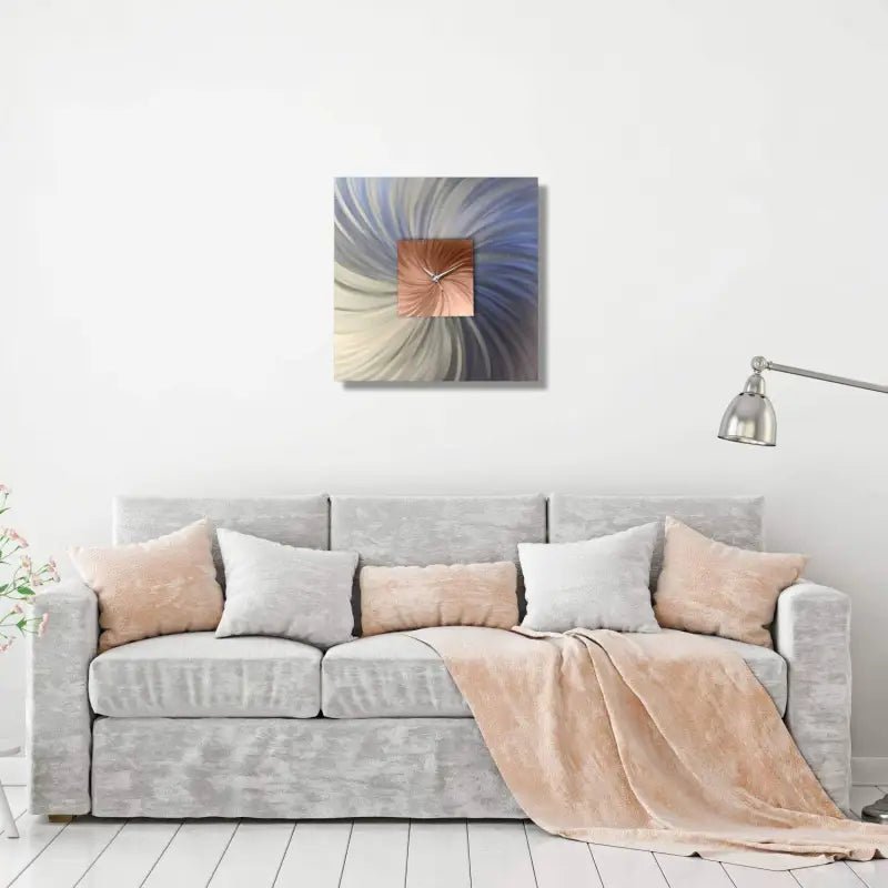 Large Square Wall Clock Titled "Paradox" - Modern Elements Metal Art - ME78788