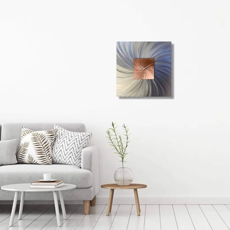 Large Square Wall Clock Titled "Paradox" - Modern Elements Metal Art - ME78788