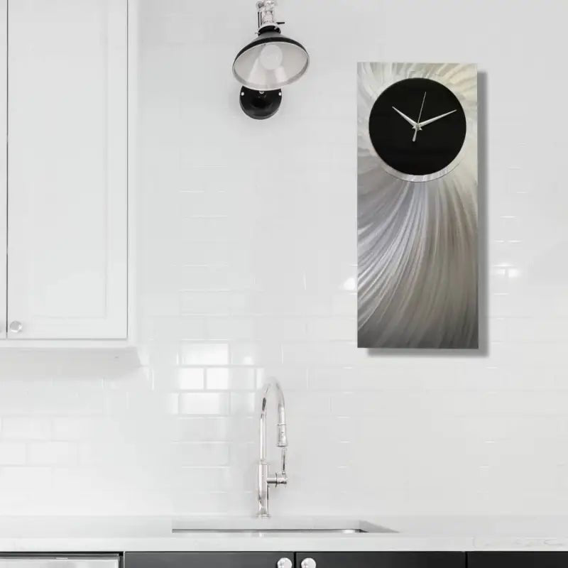 Large Wall Clock Titled "Hydra" (Black Edition) - Modern Elements Metal Art - ME0773CV9