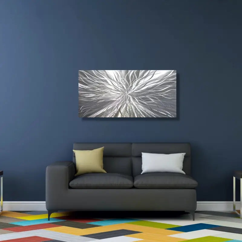 Metallic Wall Art Titled ’Radiation’ (Silver Edition)