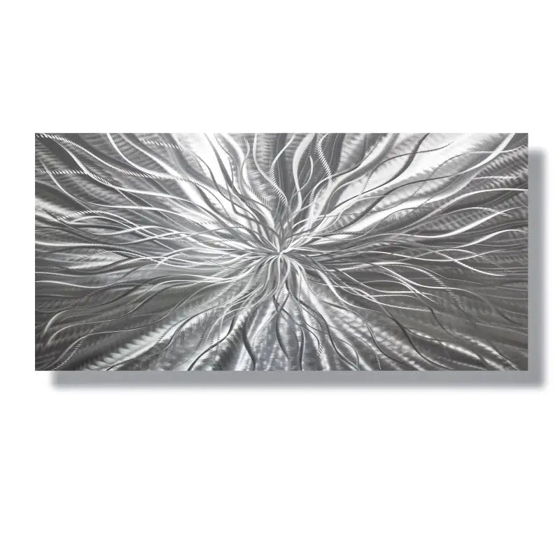 Metallic Wall Art Titled "Radiation" (Silver Edition) - Modern Elements Metal Art - MY83JJS0