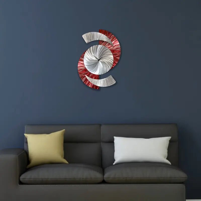Modern Art Clock Titled "Elliptical" - Modern Elements Metal Art - 39874982394879