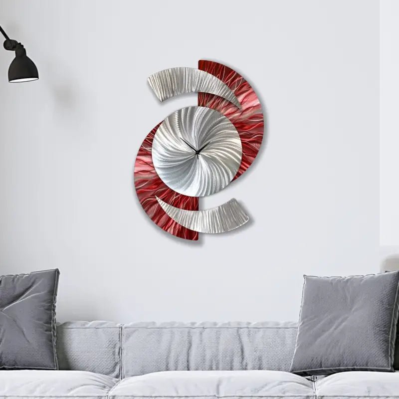Modern Art Clock Titled "Elliptical" - Modern Elements Metal Art - 39874982394879