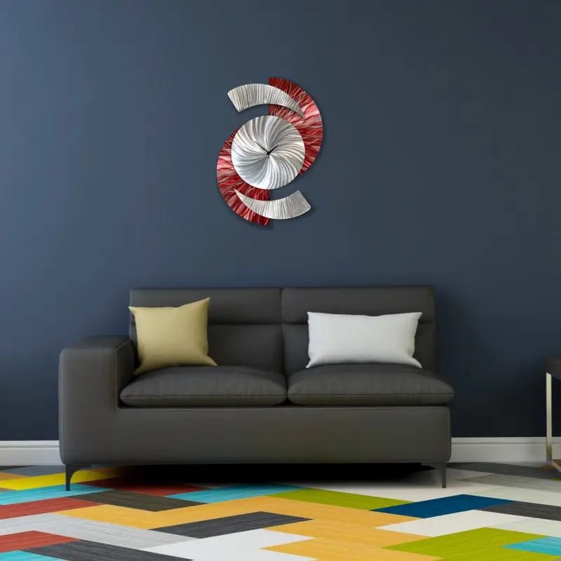 Modern Art Clock Titled "Elliptical" - Modern Elements Metal Art - 39874982394879