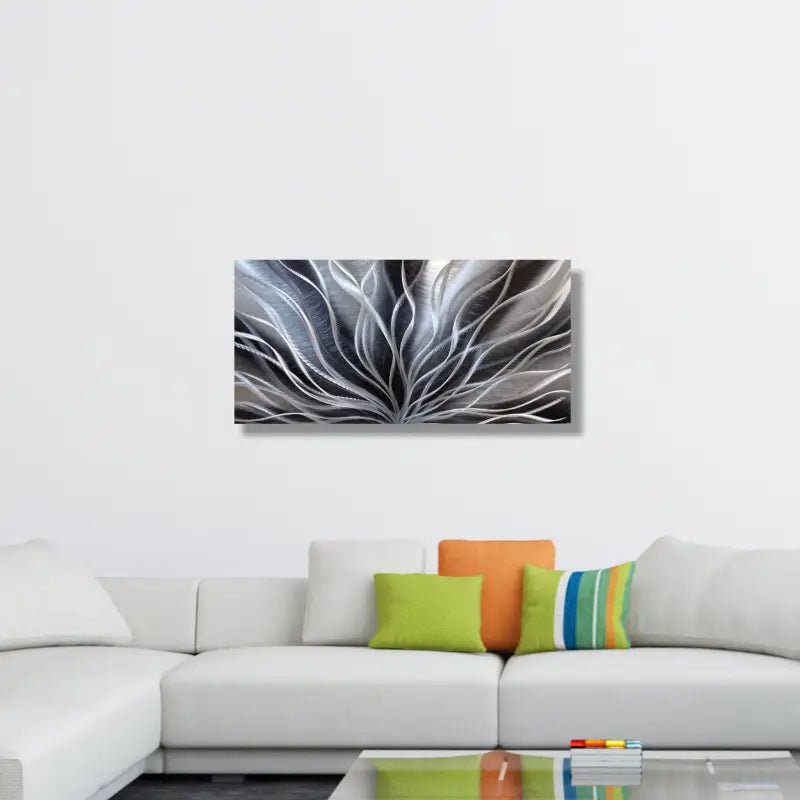 Modern Black Wall Art Titled InBloom - Modern Elements Metal Art - MA376377K