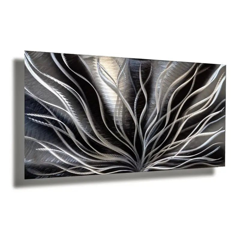 Modern Black Wall Art Titled InBloom - Modern Elements Metal Art - MA376377K