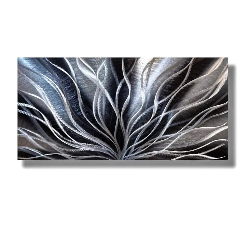 Modern Black Wall Art Titled InBloom - Modern Elements Metal Art - MA376377K