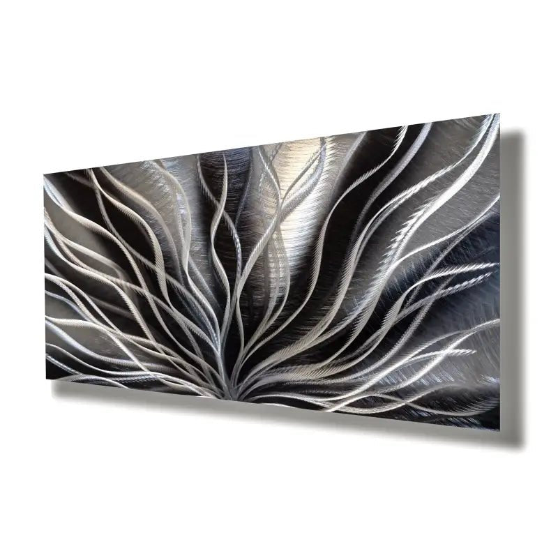 Modern Black Wall Art Titled InBloom - Modern Elements Metal Art - MA376377K