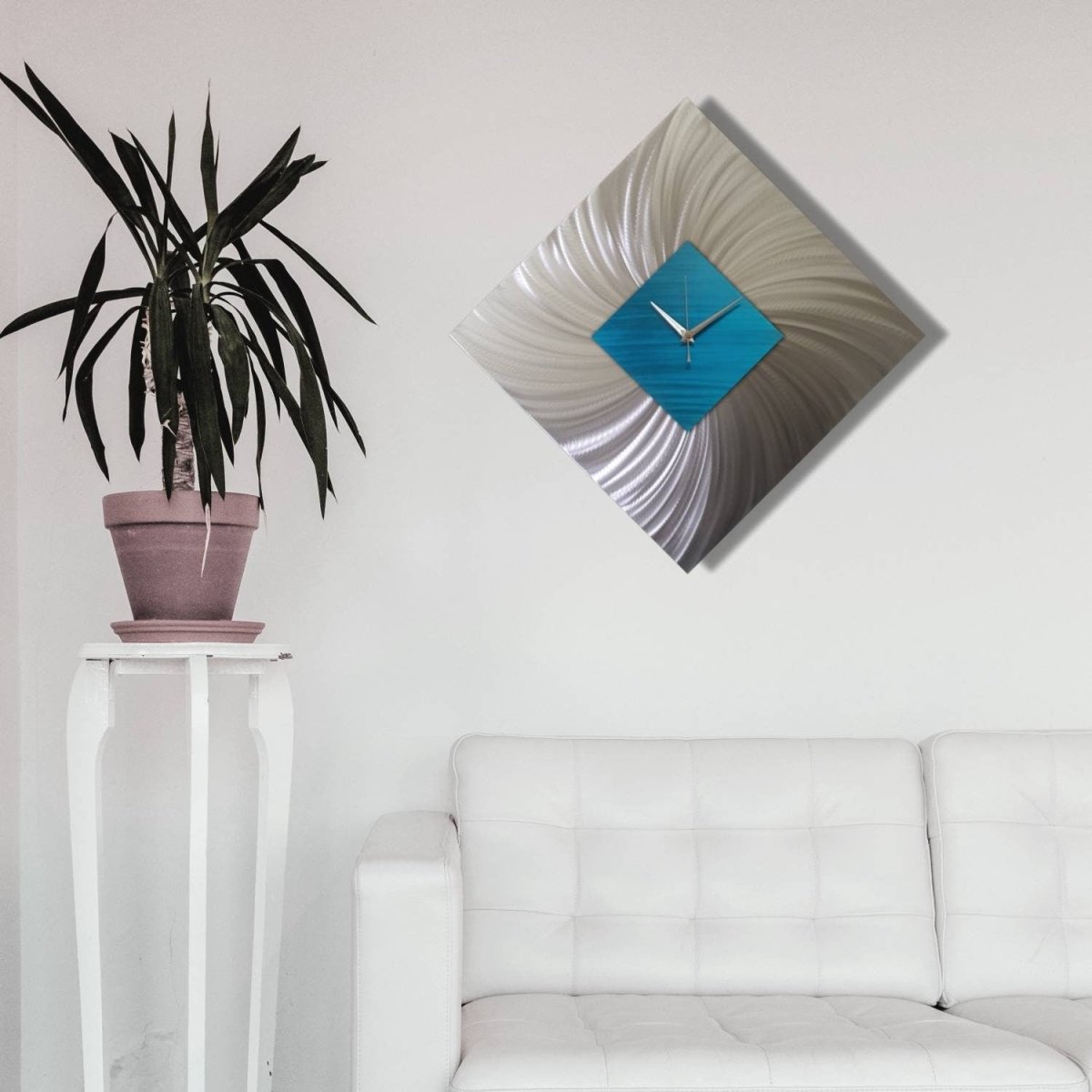 Modern Metal Art Clock - Wall Decor, Abstract Art Unique Contemporary Art - Modern Elements Metal Art - UT8629KU