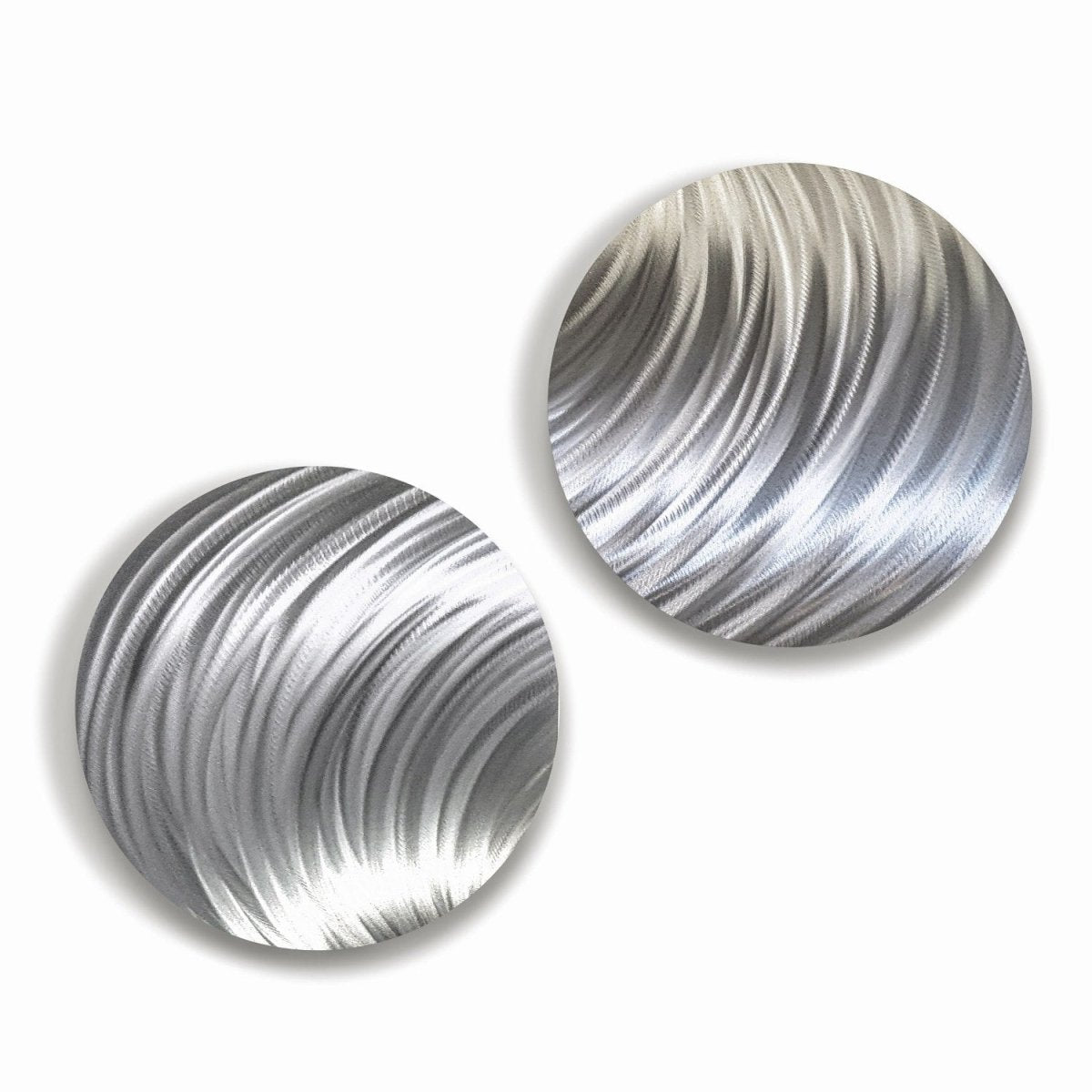 Modern Silver Metal Wall Art Sculpture Set of 2 Metallic Decor for Home - Modern Elements Metal Art - MJ862672