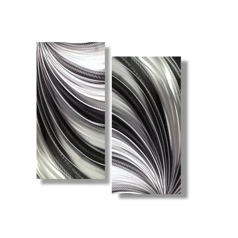 Modern Wall Art Decor Titled "Saphena" (Set of 2) - Modern Elements Metal Art - 39827566