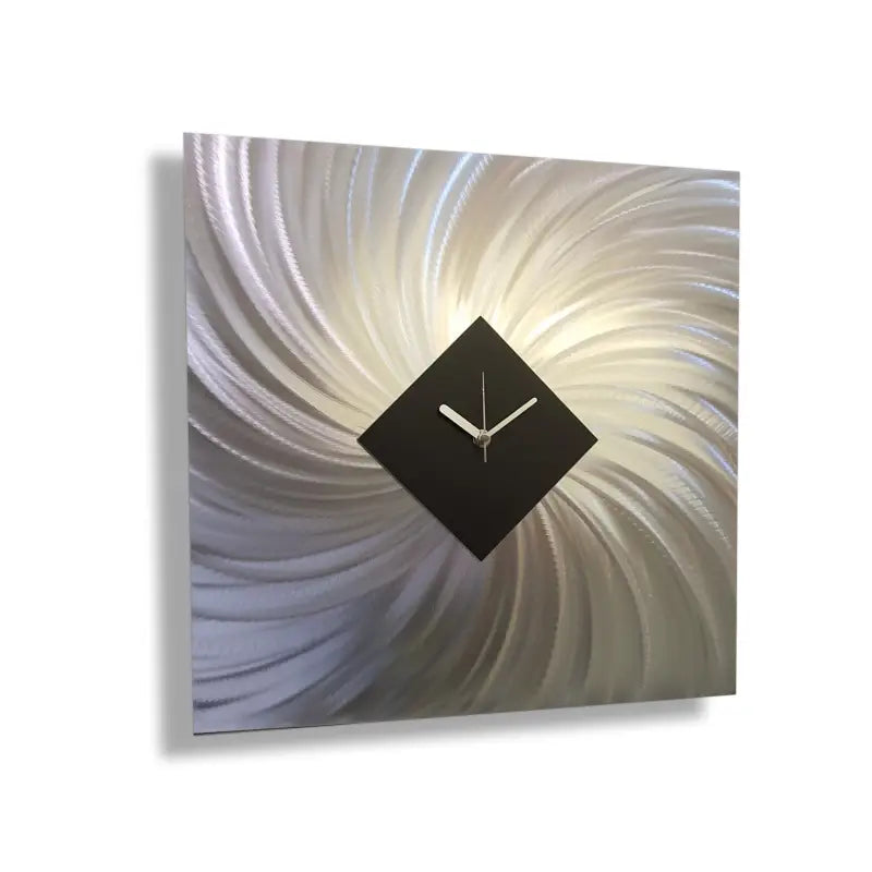 Modern Wall Clock Titled "Vortex" (Black Edition) - Modern Elements Metal Art