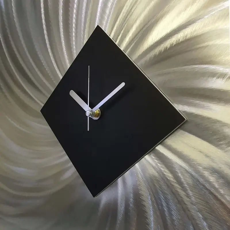 Modern Wall Clock Titled "Vortex" (Black Edition) - Modern Elements Metal Art