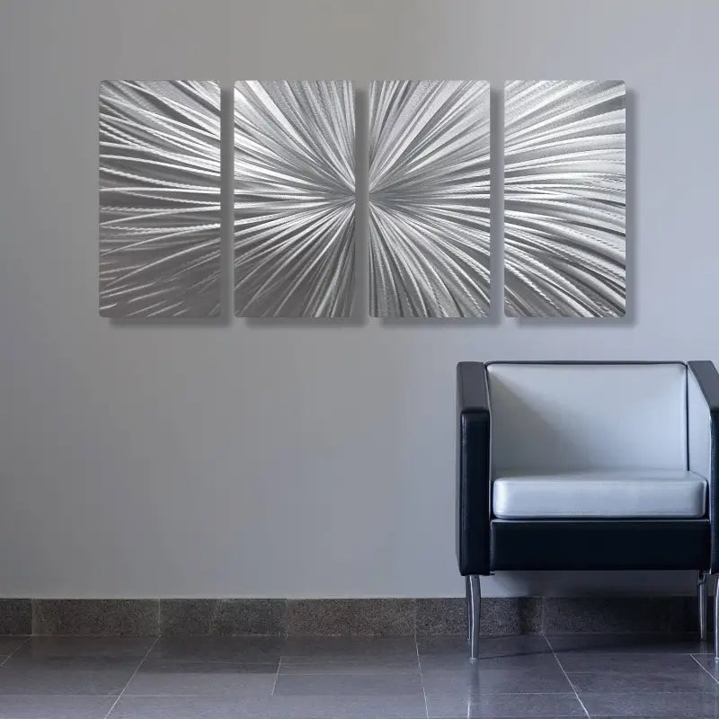 Mult Panel Wall Art Titled "Xplosion" (Set of 4) - Modern Elements Metal Art