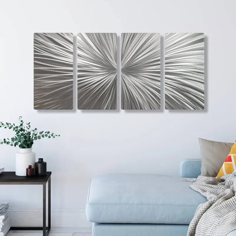 Modern Wall Decor Titled "Xplosion" (Set of 4) - Modern Elements Metal Art - ME7873JK