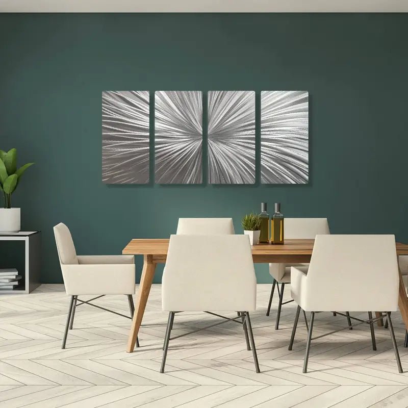 Modern Wall Decor Titled "Xplosion" (Set of 4) - Modern Elements Metal Art - ME7873JK