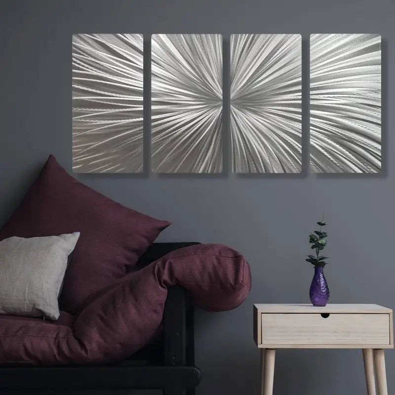Modern Wall Decor Titled "Xplosion" (Set of 4) - Modern Elements Metal Art - ME7873JK