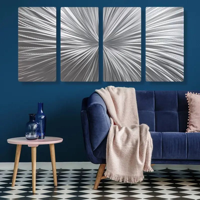 Modern Wall Decor Titled "Xplosion" (Set of 4) - Modern Elements Metal Art - ME7873JK
