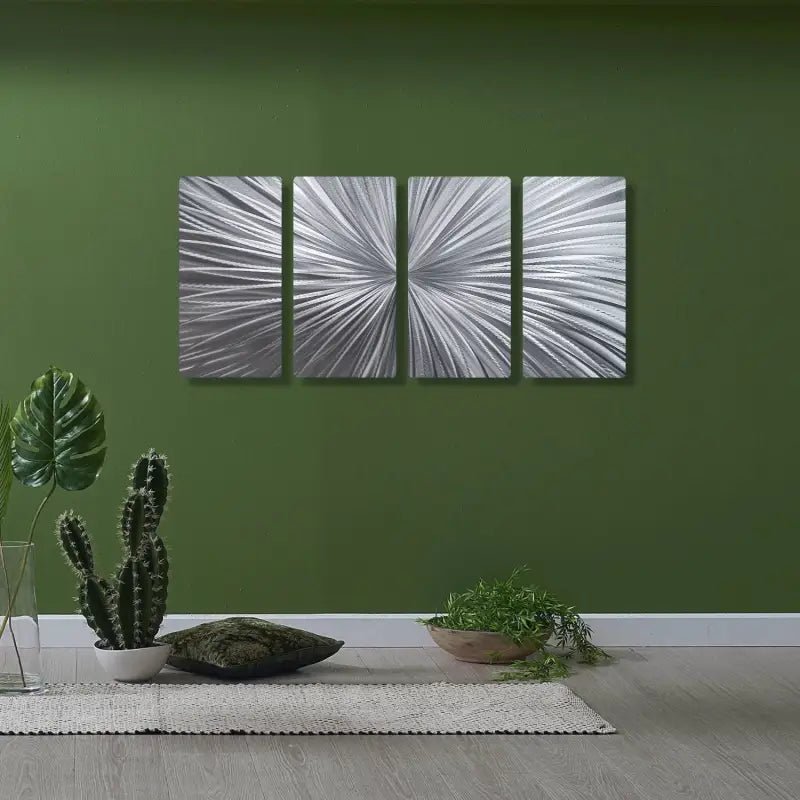 Modern Wall Decor Titled "Xplosion" (Set of 4) - Modern Elements Metal Art - ME7873JK