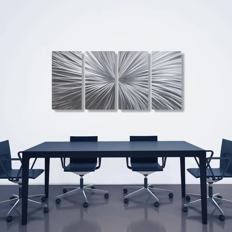 Modern Wall Decor Titled "Xplosion" (Set of 4) - Modern Elements Metal Art - ME7873JK