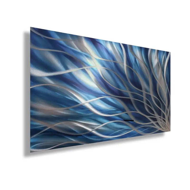 Navy Abstract Wall Art Titled "Kosmosis" (Landscape Navy Blue Edition) - Modern Elements Metal Art - ME4652335SX