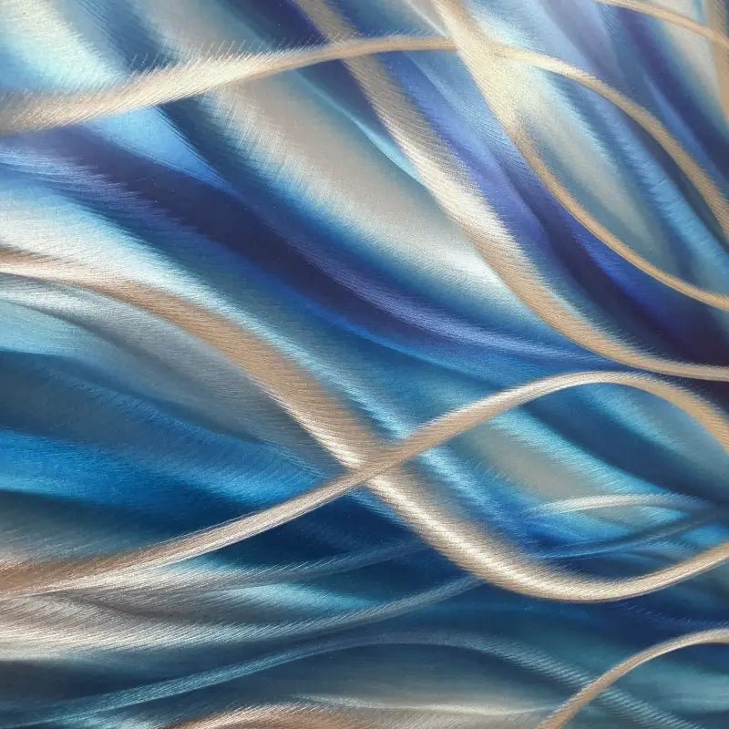 Navy Abstract Wall Art Titled "Kosmosis" (Landscape Navy Blue Edition) - Modern Elements Metal Art - ME4652335SX
