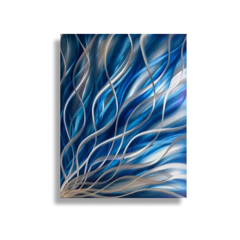 Navy Blue Painting Titled "Kosmosis" - Modern Elements Metal Art - ME7838SX
