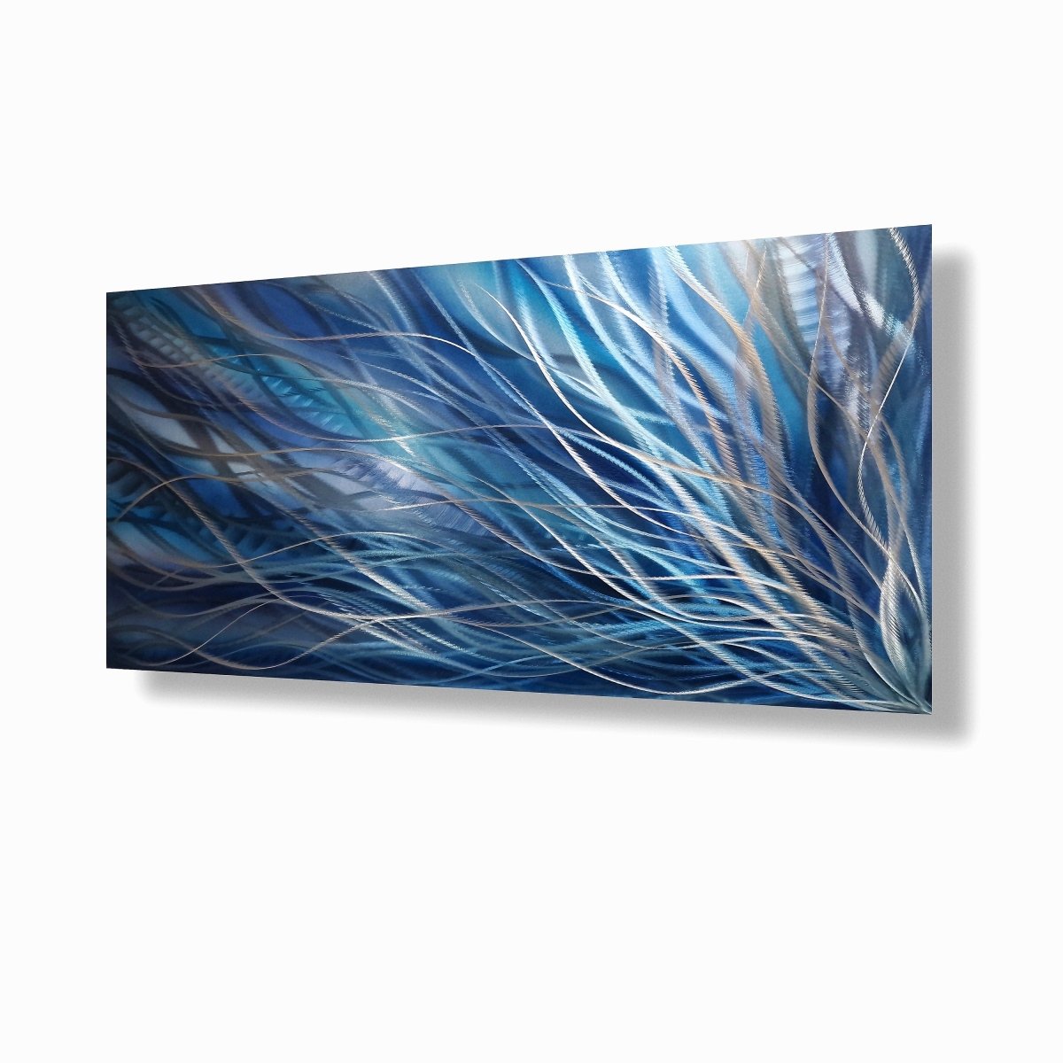 Navy Blue Wall Art – Modern Abstract Wall Panel & Sculpture for Contemporary Decor - Modern Elements Metal Art - HY88638H