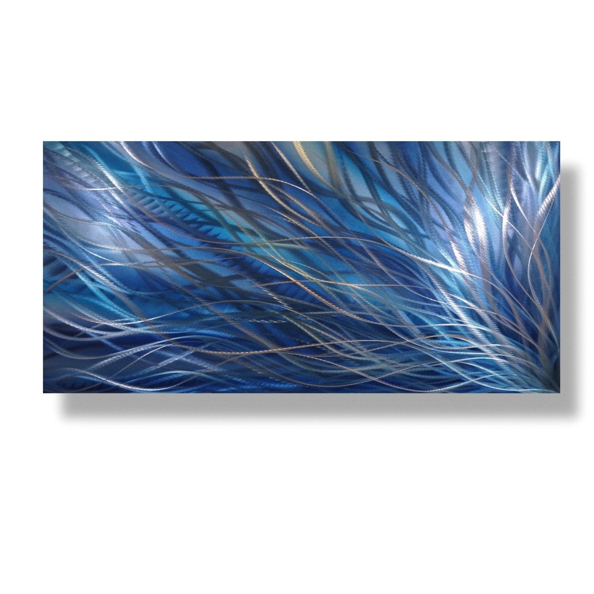 Navy Blue Wall Art – Modern Abstract Wall Panel & Sculpture for Contemporary Decor - Modern Elements Metal Art - HY88638H