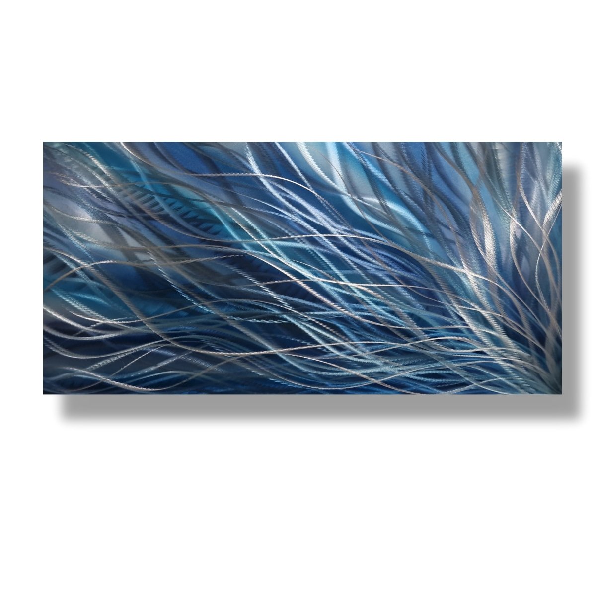 Navy Blue Wall Art – Modern Abstract Wall Panel & Sculpture for Contemporary Decor - Modern Elements Metal Art - HY88638H