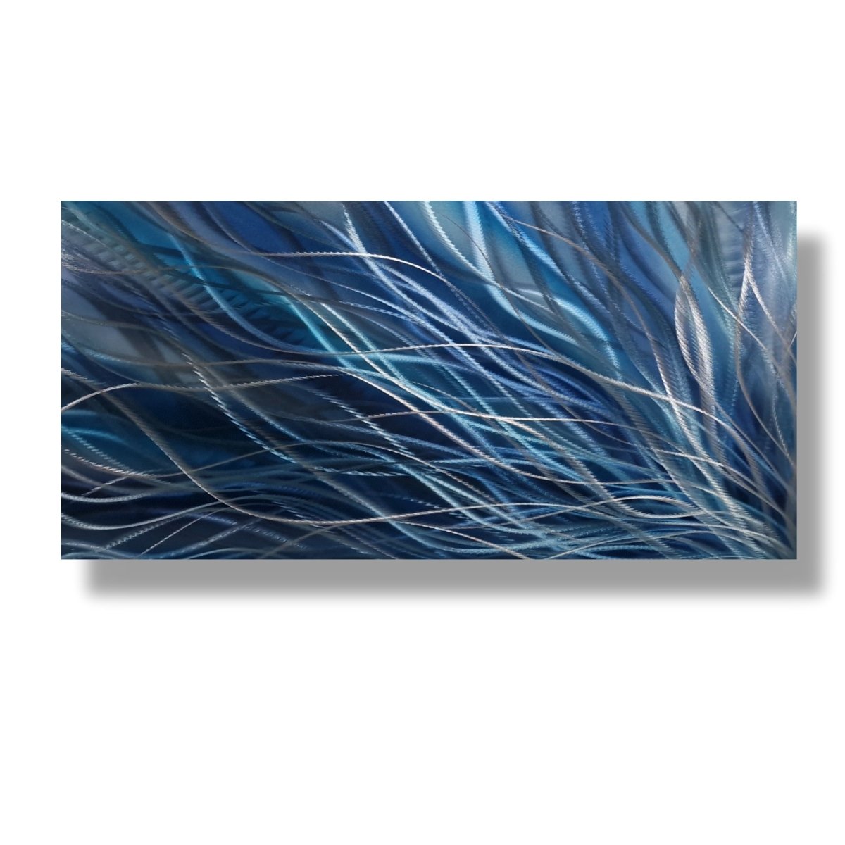 Navy Blue Wall Art – Modern Abstract Wall Panel & Sculpture for Contemporary Decor - Modern Elements Metal Art - HY88638H