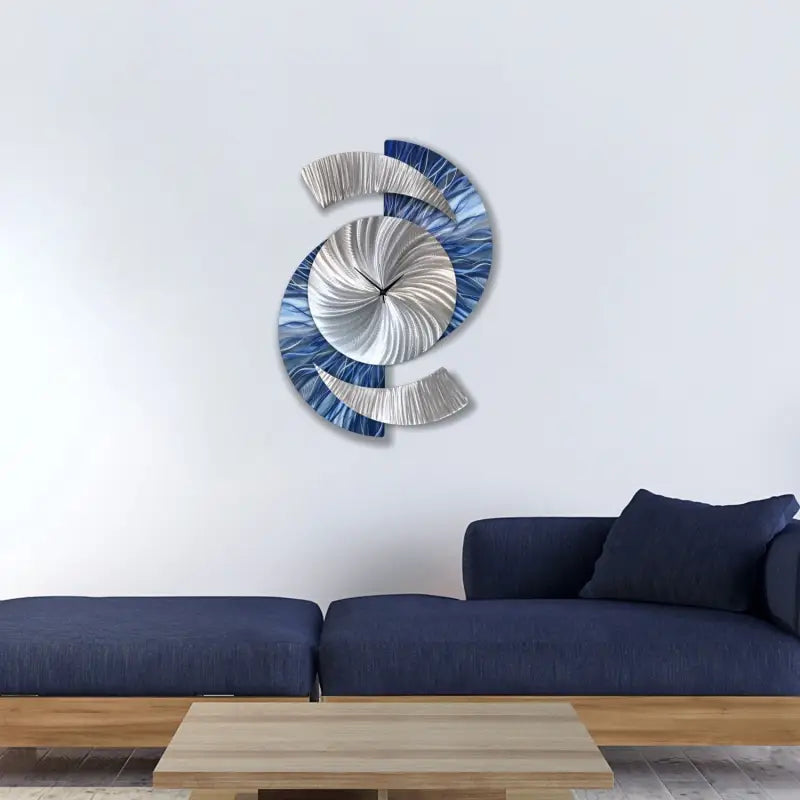 Navy Blue Wall Clock Titled ’Elliptical’ £159.99 Christopher Henderson