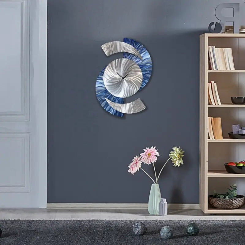 Navy Blue Wall Clock Titled ’Elliptical’ £159.99 Christopher Henderson