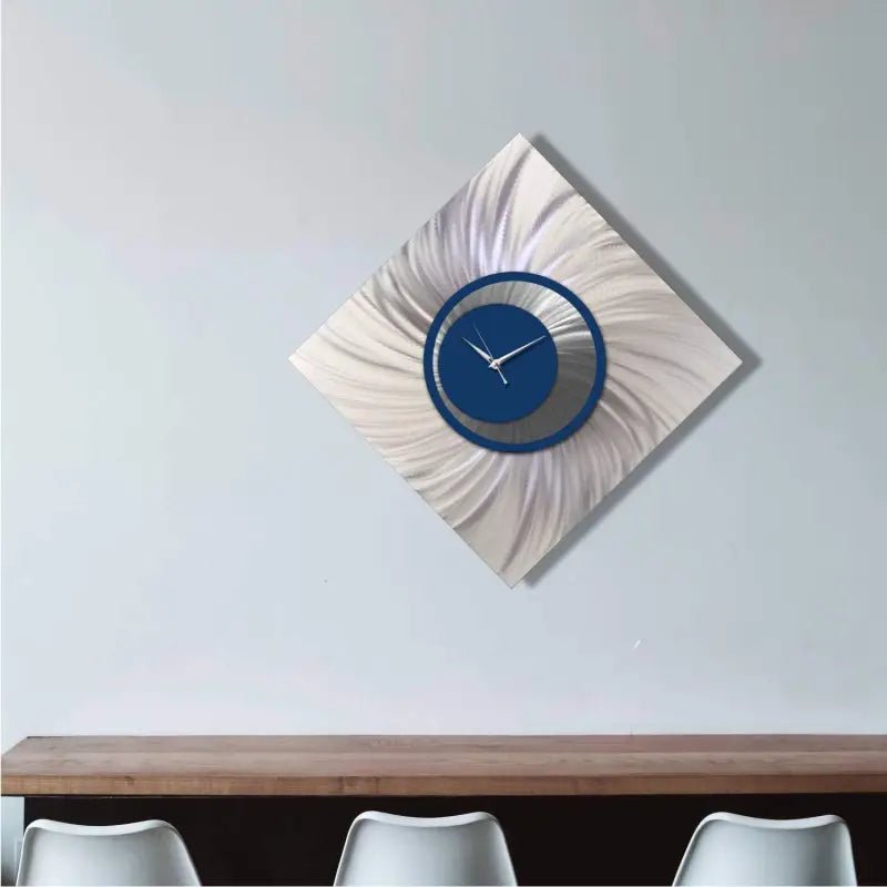 Navy Blue Wall Clock Titled "Orthodox" - Modern Elements Metal Art - MEA369OH