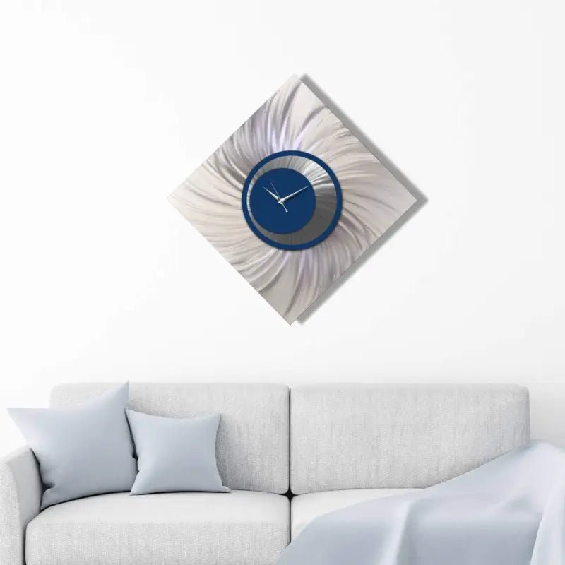 Navy Blue Wall Clock Titled "Orthodox" - Modern Elements Metal Art - MEA369OH