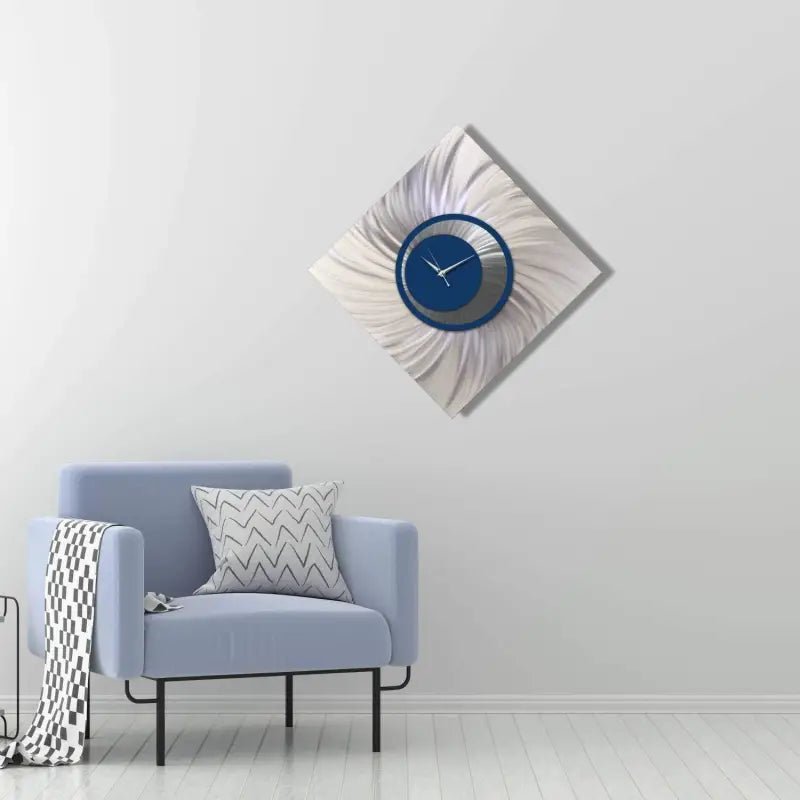 Navy Blue Wall Clock Titled "Orthodox" - Modern Elements Metal Art - MEA369OH